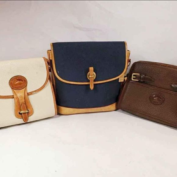 3 Authentic Vintage Y2k Dooney & Bourke Designer Crossbody Bag Purse Handbag Lot - Picture 1 of 9